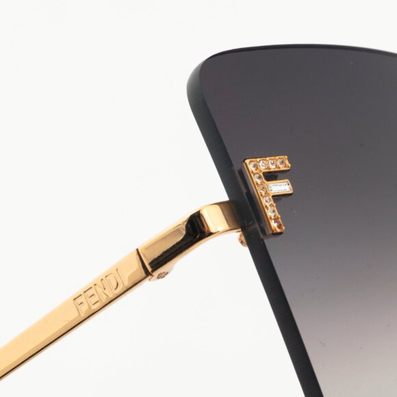 Fendi First FE4082US Gold-Tone FF-Crystal Square Sunglasses - Picture 6 of 10